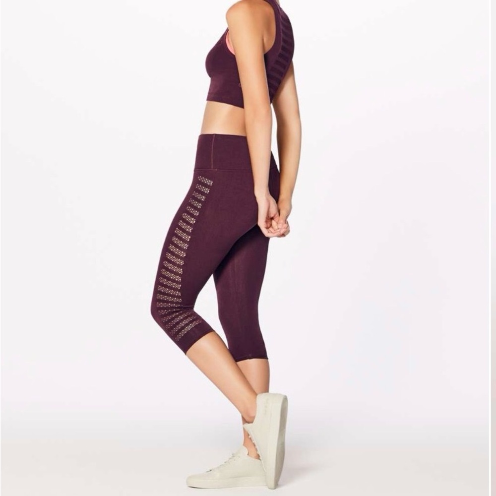 Lululemon Reveal Crop Leggings Dark Adobe